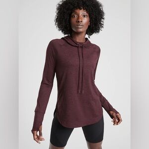 Athleta Uptempo Hoodie in Maroon size small in maroon workout athletic